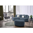 ECKSOFA in Chenille Blau  166/235 cm  - Blau/Beige, MODERN, Kunststoff/Textil (166/235cm) - Hom`in