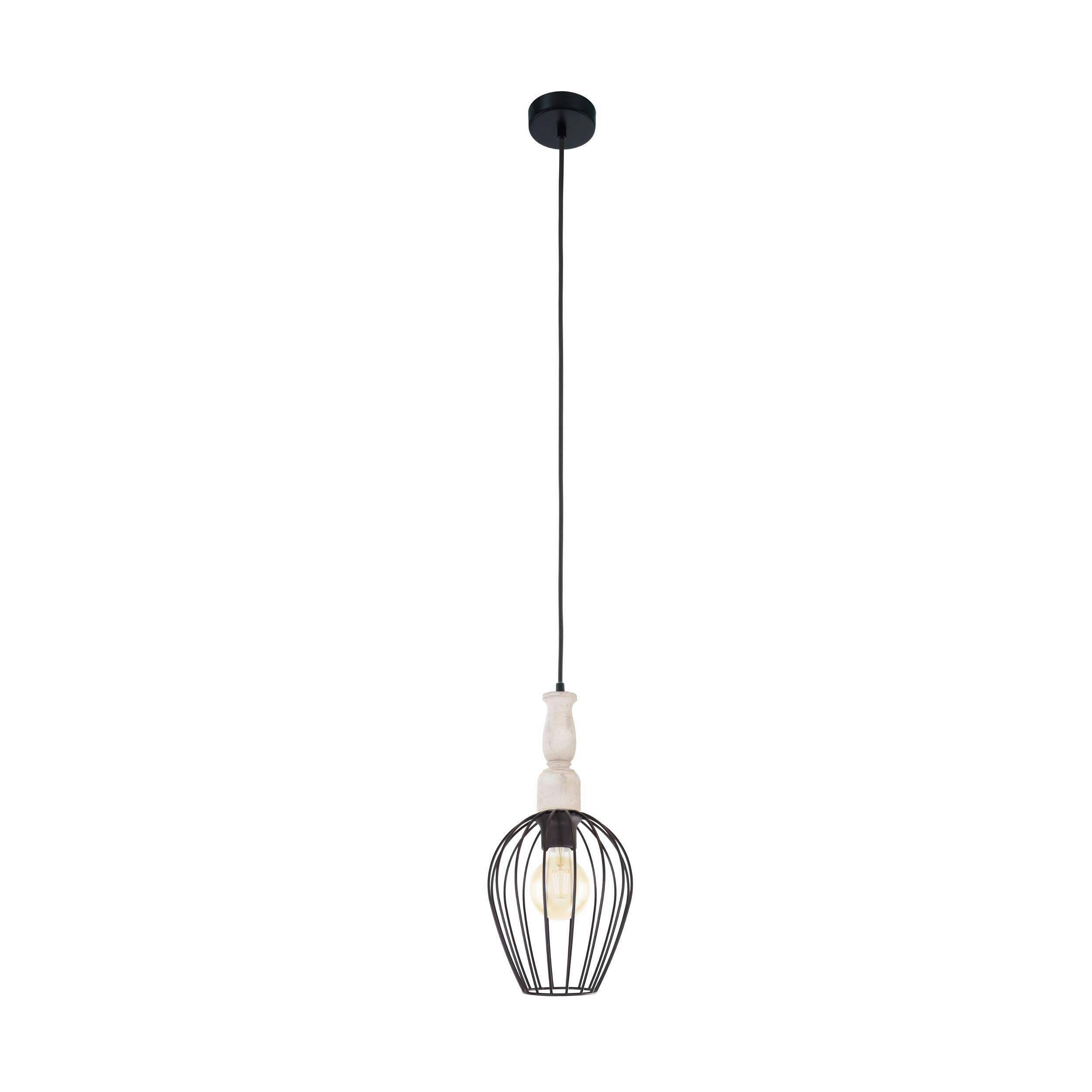 HÄNGELEUCHTE 18/110 cm    - Schwarz/Braun, Konventionell, Holz/Metall (18/110cm) - Eglo