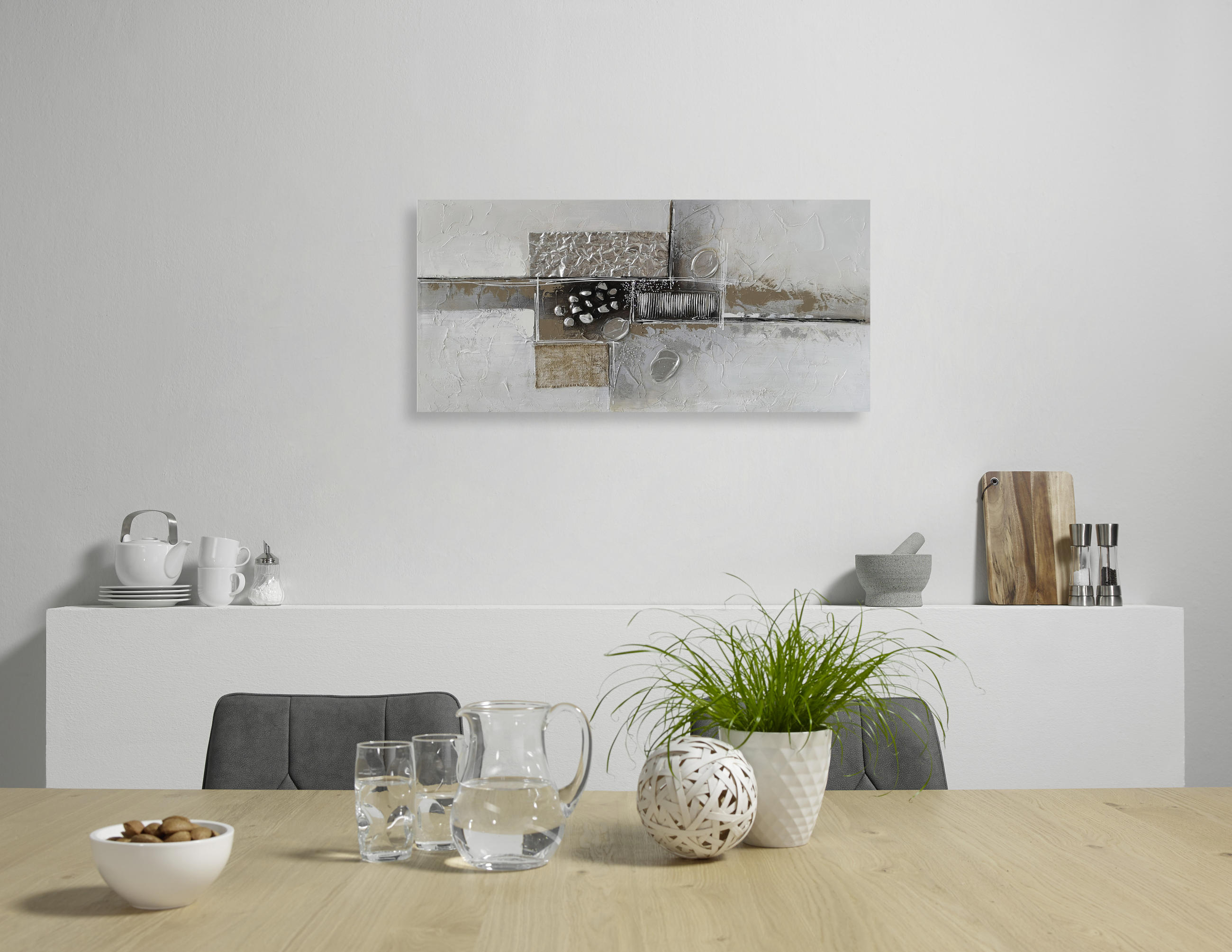 ULJENA SLIKA    120/55 cm     - srebrne boje/smeđa, Design, drvo/metal (120/55cm) - Monee