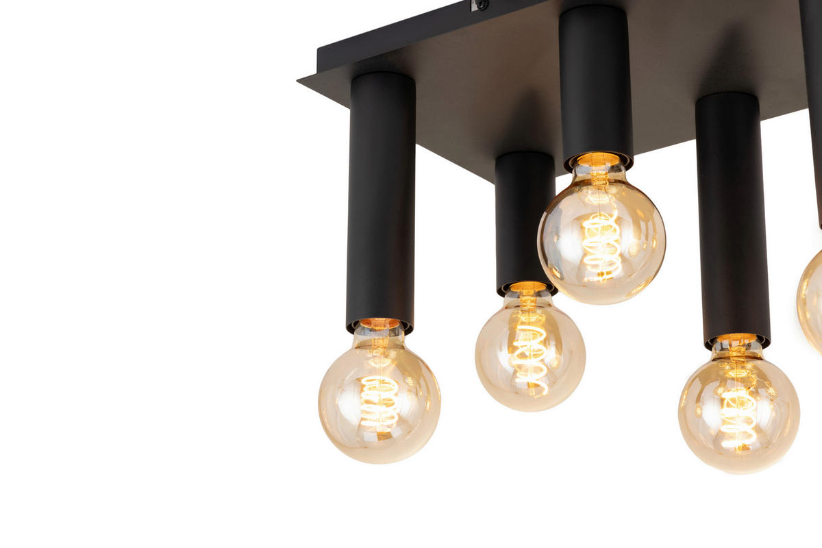 DECKENLEUCHTE 90/25/20 cm   - Schwarz, Design, Metall (90/25/20cm) - Collet's Monde