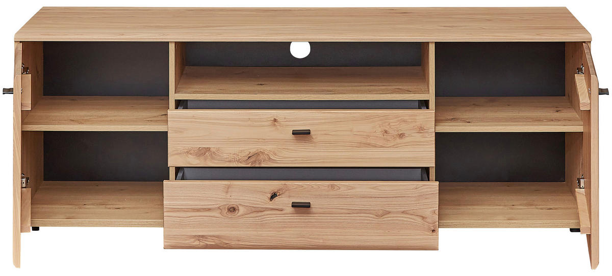 LOWBOARD  in 165/58/50 cm  - Anthrazit/Eschefarben, Natur, Holz/Holzwerkstoff (165/58/50cm) - Linea Natura