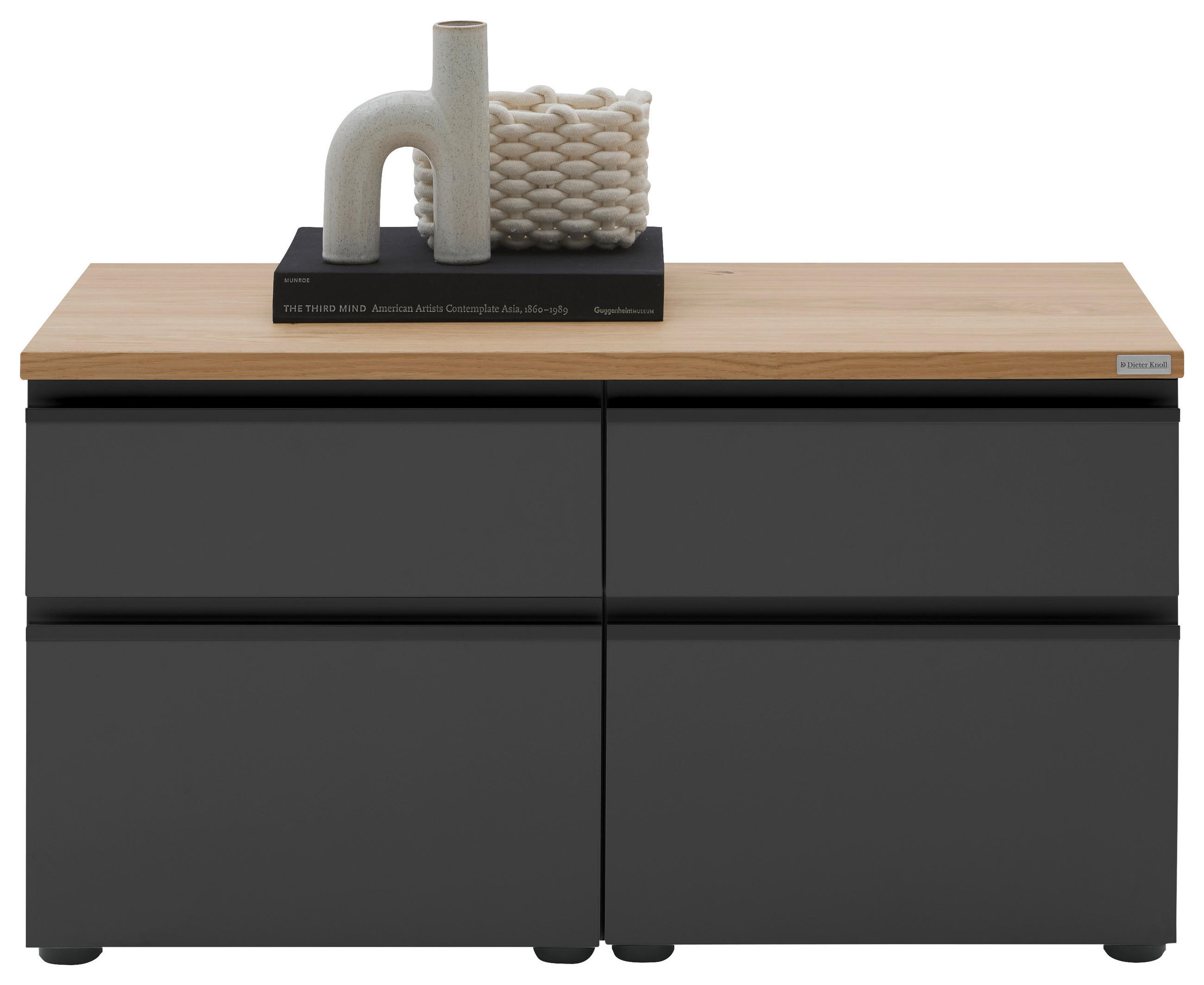 Thumbnail - Dieter Knoll Lowboard, Grau, Eiche, Metall, furniert, 4 Schublade(n) Schubladen, 90x46x41 cm, erweiterbar, Typenauswahl,...