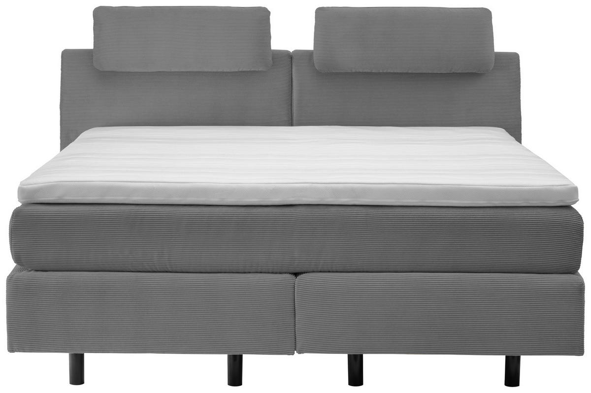 BOXSPRINGBETT 180/200 cm  in Anthrazit  - Anthrazit/Schwarz, Modern, Kunststoff/Textil (180/200cm) - Beldomo - Sleep