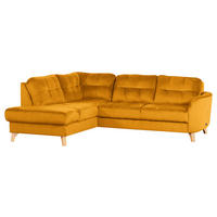 ECKSOFA Gelb Samt  - Gelb/Buchefarben, Design, Holz/Textil (190/236cm) - Livetastic