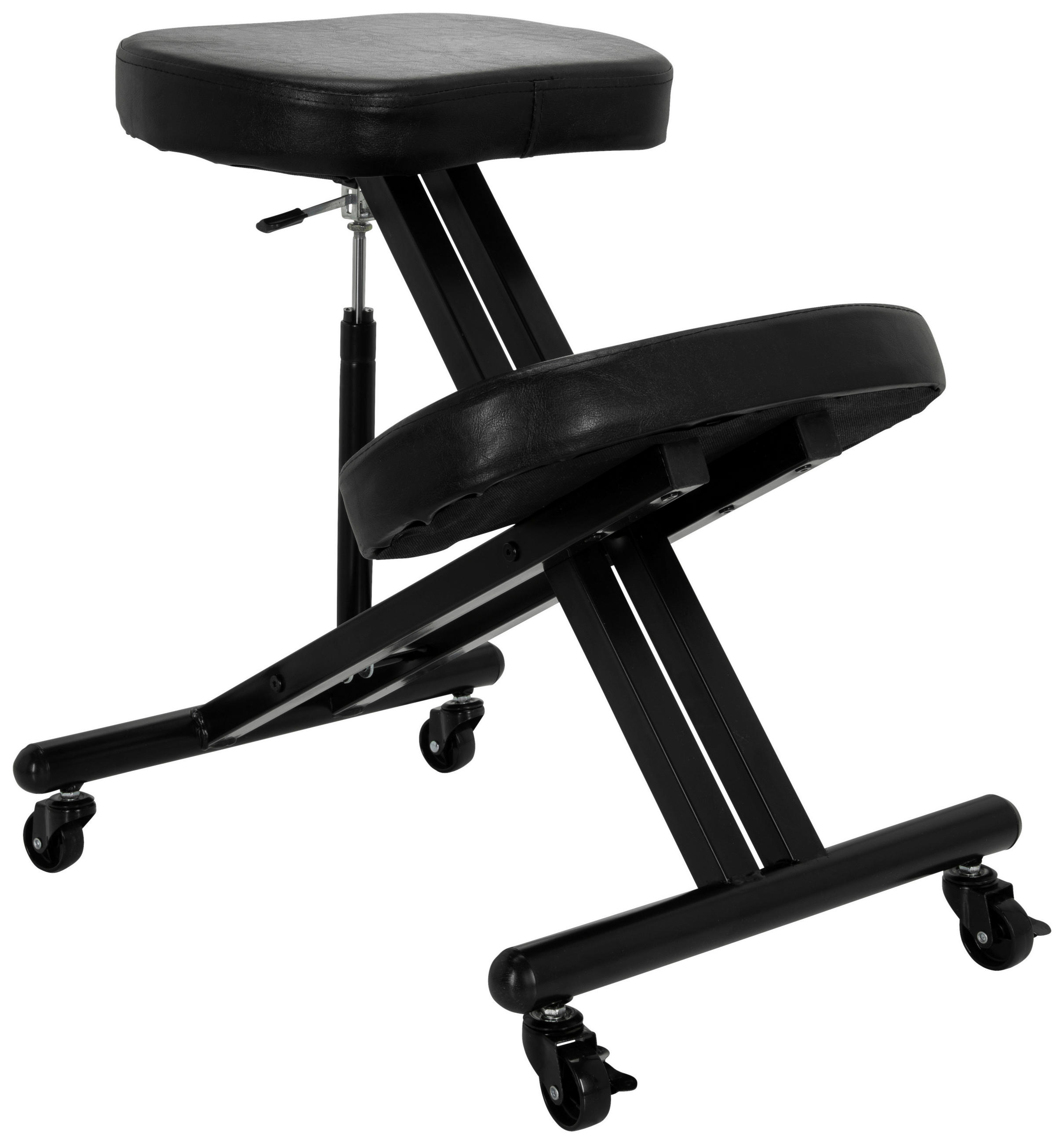 Kniestuhl 46/54-65/63 cm  - Schwarz, Basics, Kunststoff/Metall (46/54-65/63cm) - MID.YOU