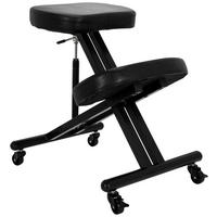 Kniestuhl Schwarz  - Schwarz, Basics, Kunststoff/Metall (46/54-65/63cm) - MID.YOU