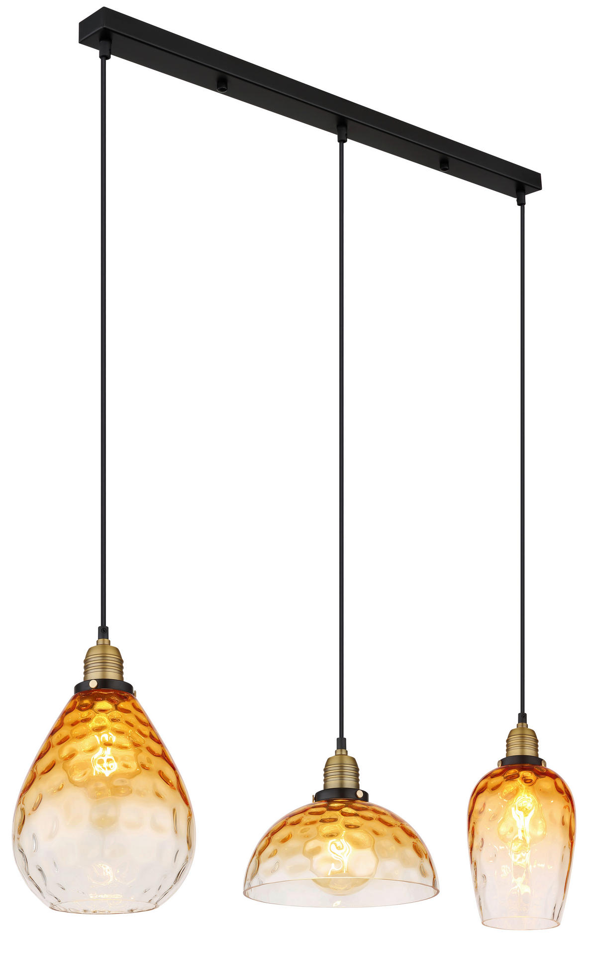 HÄNGELEUCHTE 91/25/120 cm    - Klar/Messingfarben, Konventionell, Glas/Metall (91/25/120cm) - Globo