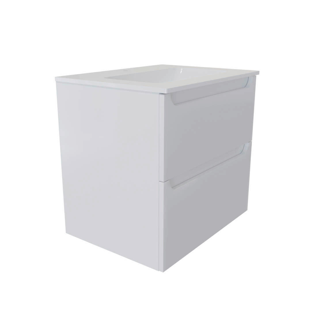 ELEMENT S UMIVAONIKOM  bijela visoki sjaj  - bijela visoki sjaj, Basics, drvo/keramika (61/46,5/58cm)