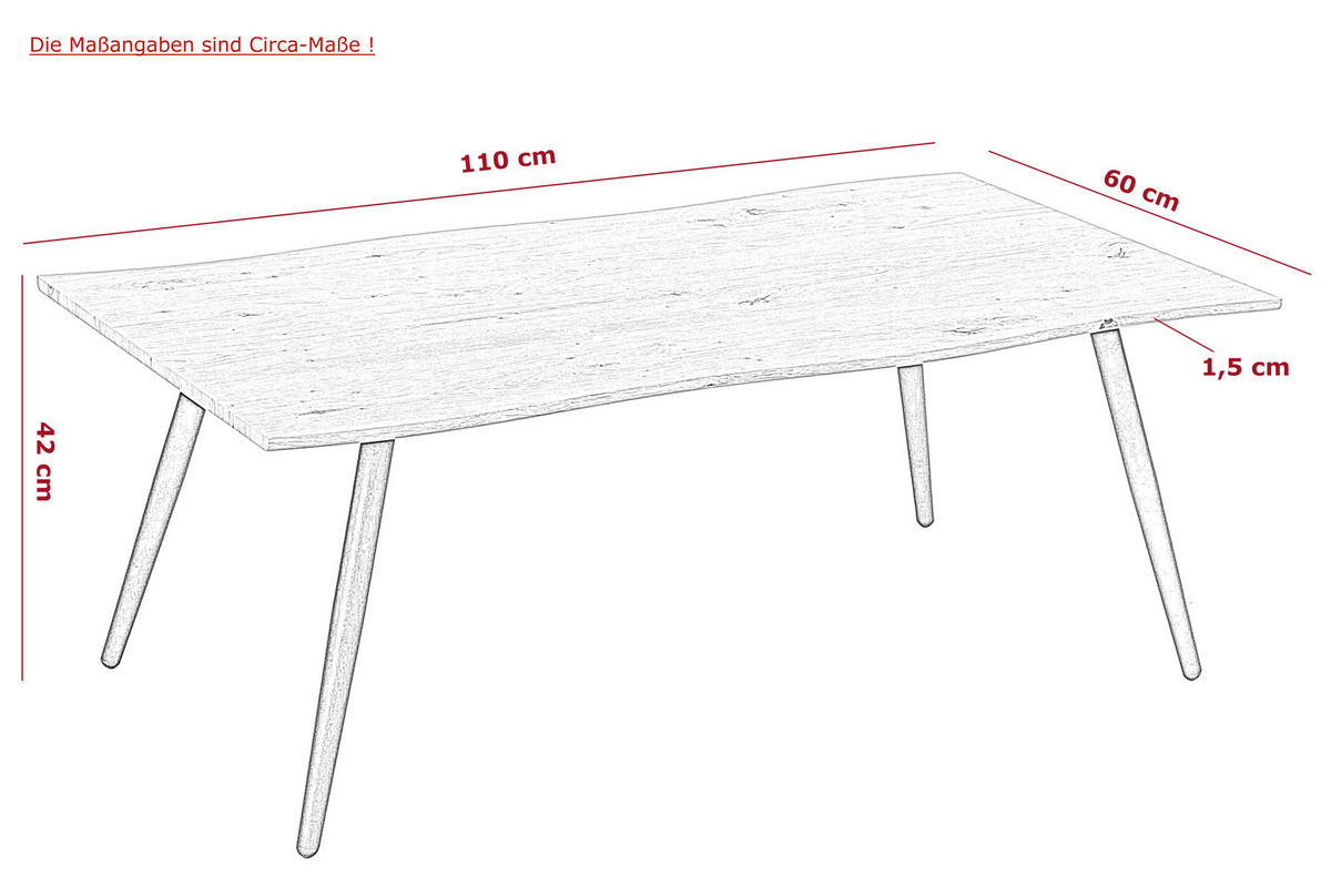 COUCHTISCH 60/110/42 cm rechteckig Grau  - Schwarz/Grau, Design, Holzwerkstoff/Metall (60/110/42cm) - Livetastic
