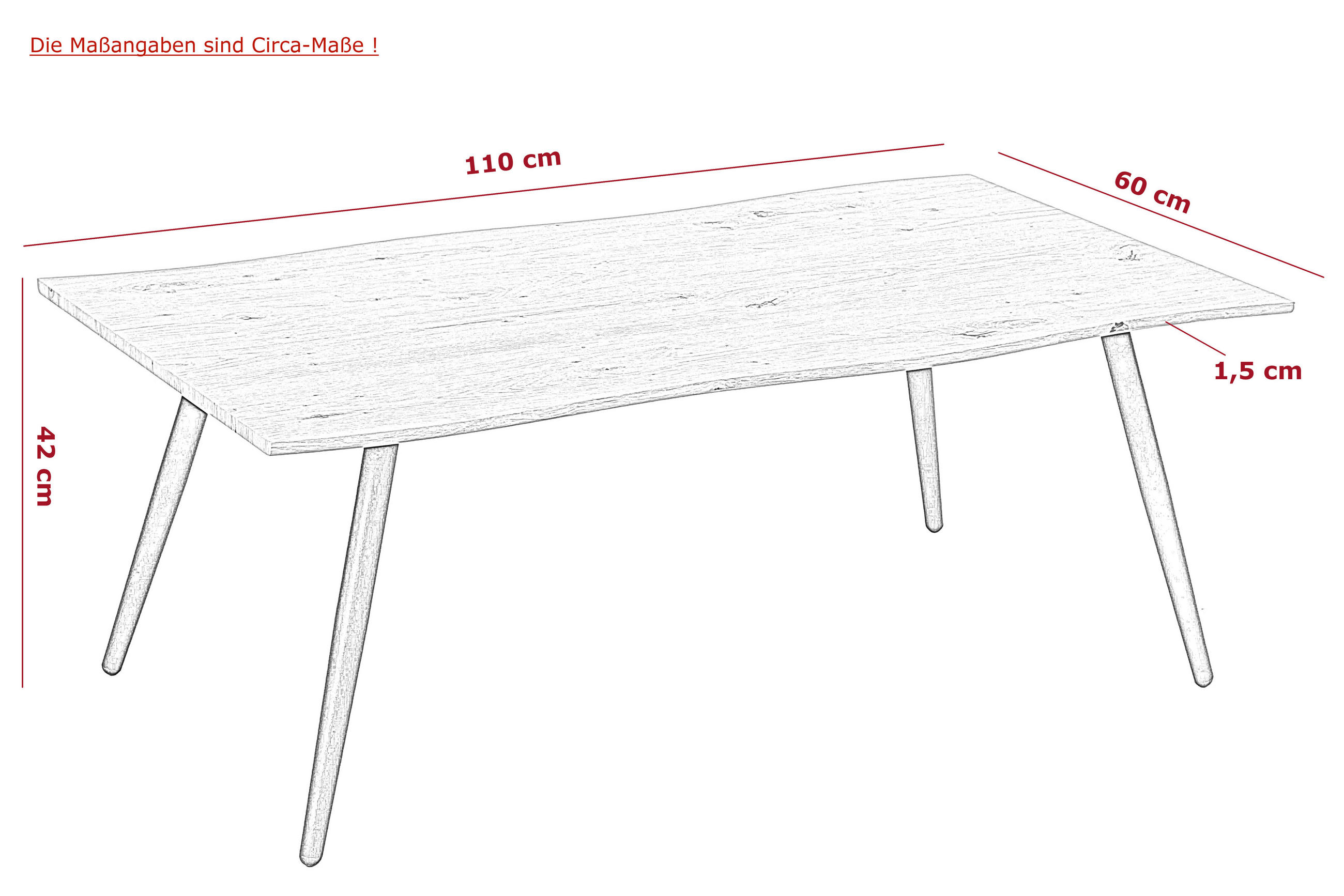 Thumbnail - Livetastic Couchtisch, Eiche Artisan, Metall, Holzwerkstoff, Holzoptik, rechteckig, konisch, Rundrohr, 110x42x60 cm, ein...