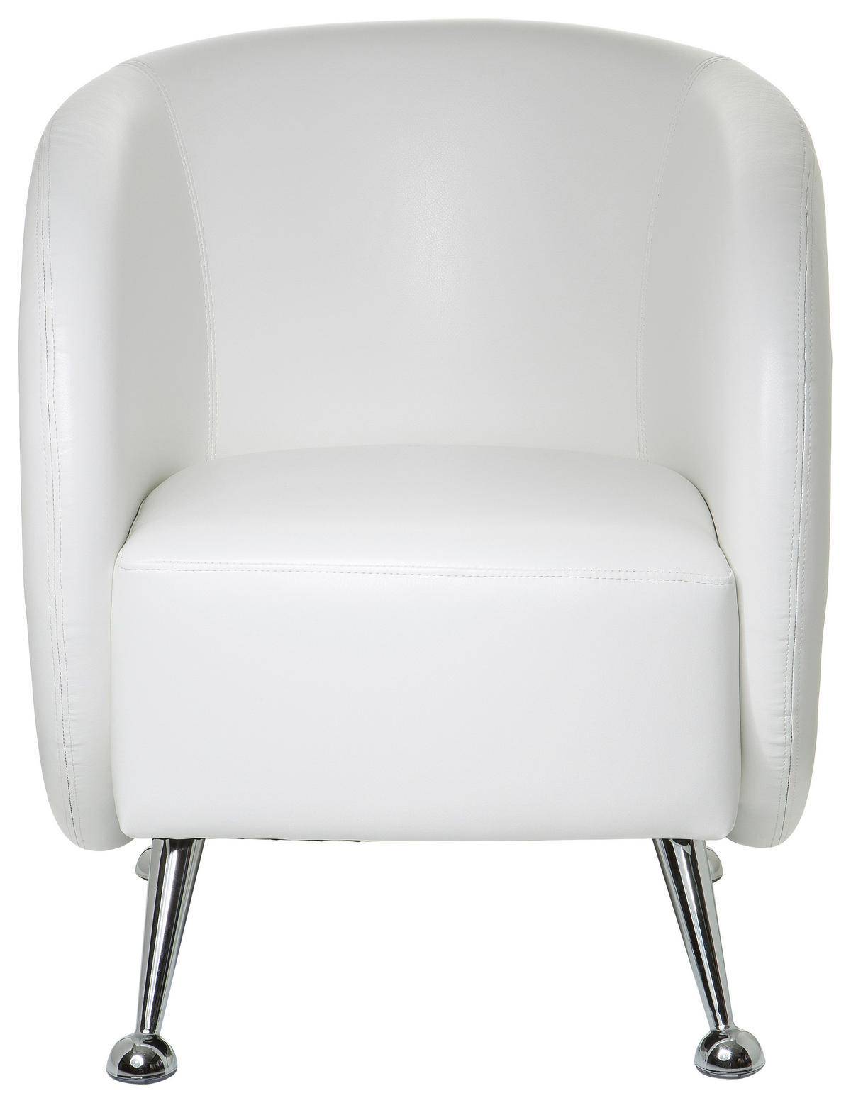 FOTELJ,  bela tekstil - barve kroma/bela, Moderno, kovina/tekstil (60/85/50cm) - MID.YOU