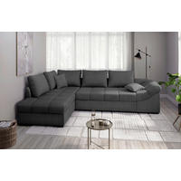 ECKSCHLAFSOFA Alvito Anthrazit Chenille  - Anthrazit/Schwarz, MODERN, Holz/Textil (202/298cm) - MID.YOU