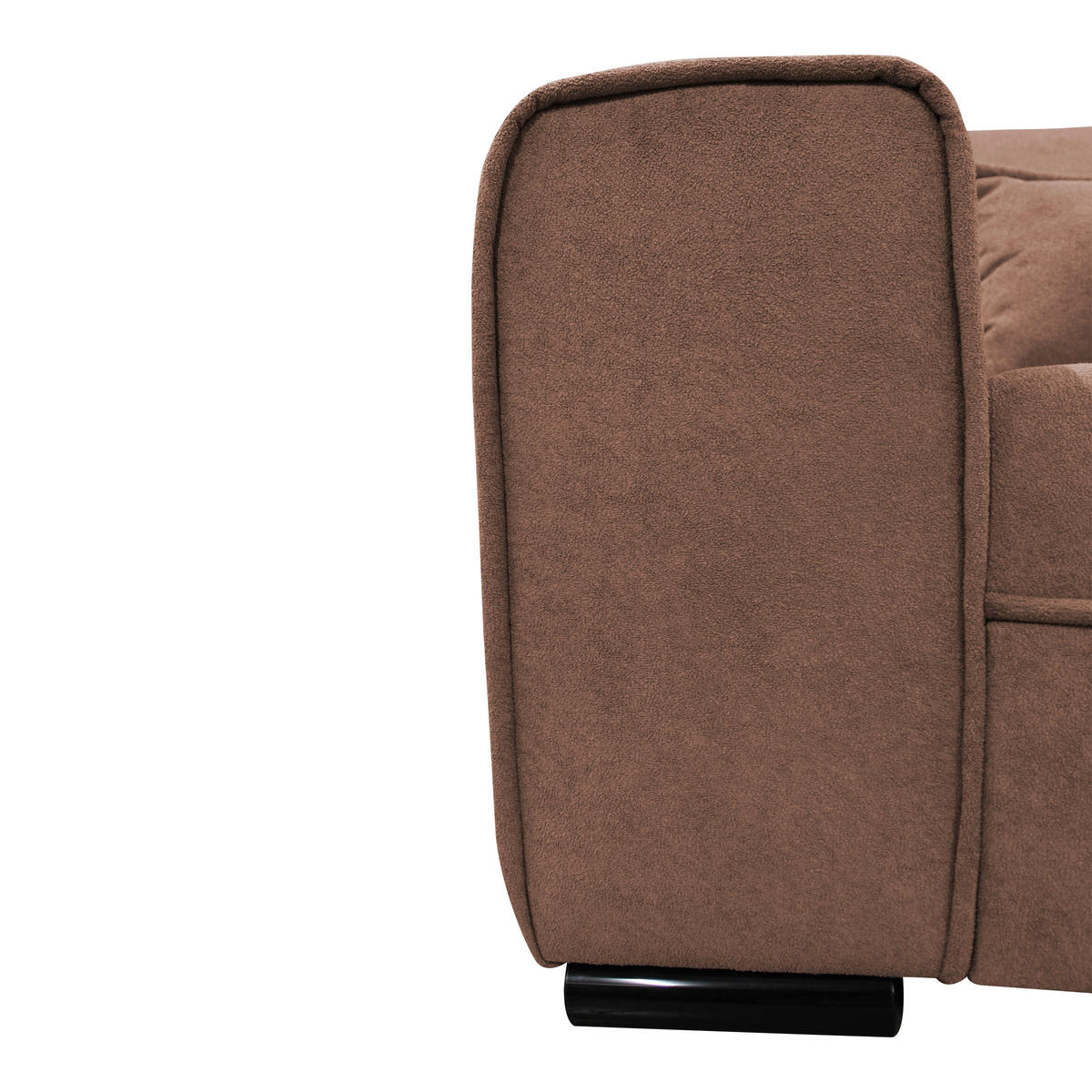 ECKSOFA in Struktur, Bouclé Altrosa  - Altrosa/Schwarz, Design, Kunststoff/Textil (270/175cm) - MID.YOU