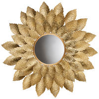 STENSKO OGLEDALO, 94,6/7,6/94,6 cm kovina, steklo  - zlate barve, Trendi, kovina/steklo (94,6/7,6/94,6cm) - Ambia Home