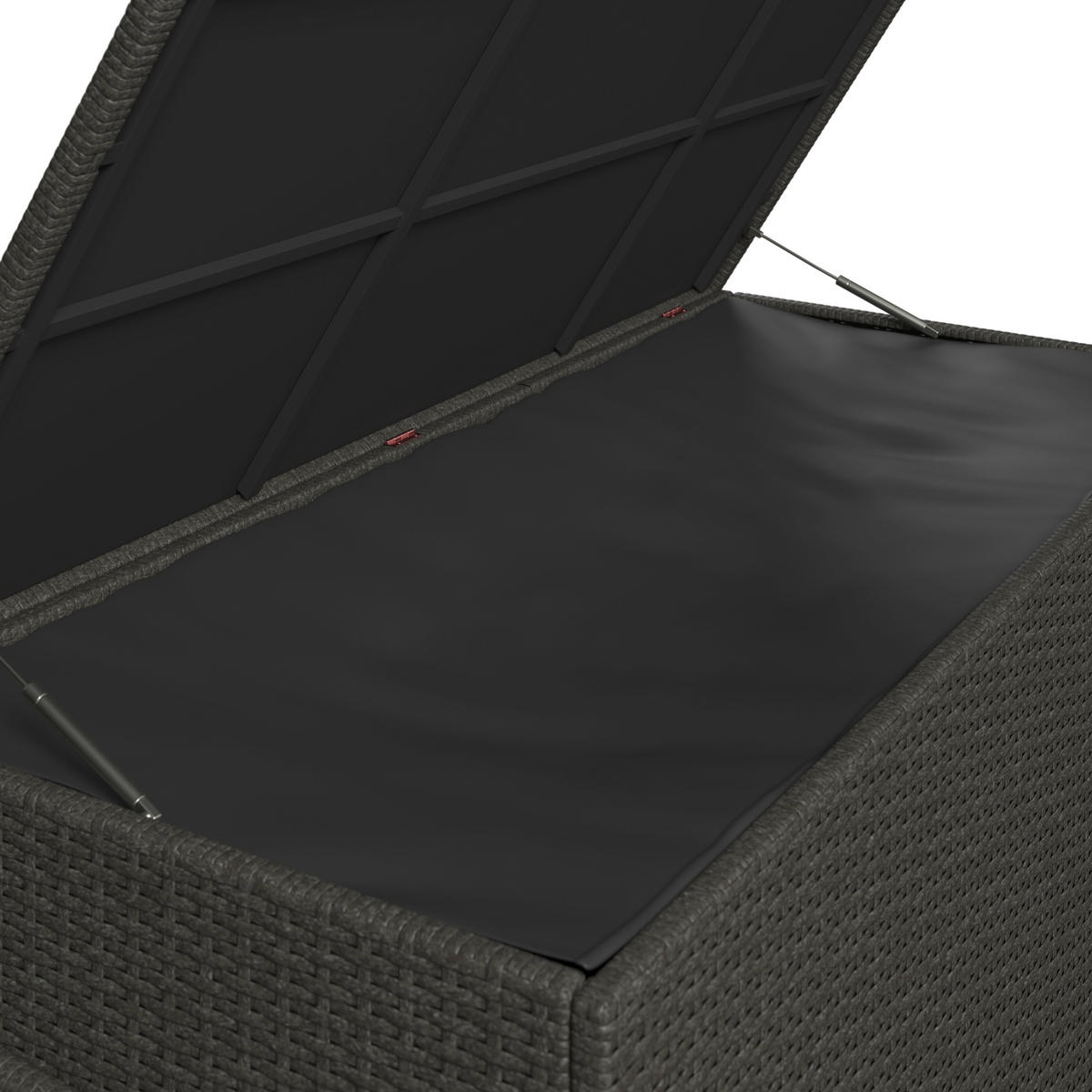  KISSENBOX 124/65/58 cm Metall, Kunststoff, Textil Grau  - Grau, Design, Kunststoff/Textil (124/65/58cm) - Ambia Garden