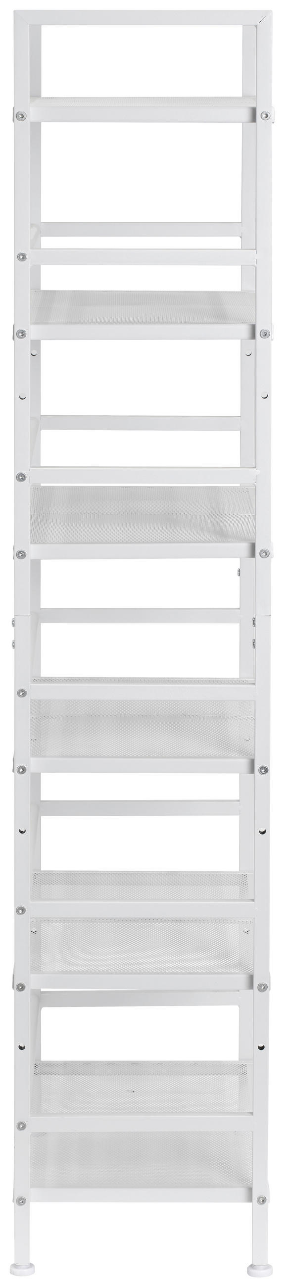 REGÁL NA BOTY, bílá, 59/144/30 cm - bílá, Moderní, kov (59/144/30cm) - PBJ