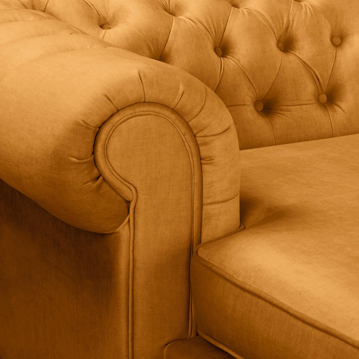 ECKSOFA Laura Bernsteinfarben Mikrofaser  - Bernsteinfarben/Braun, Design, Holz/Textil (182/284cm) - P & B