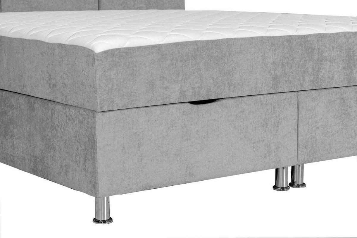 POSTELJA Z VZMETNICO 160 cm   x 200 cm  , les, tekstil, leseni material svetlo siva  - barve kroma/svetlo siva, Moderno, leseni material/tekstil (160/200cm) - Ti'me