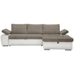 ECKSOFA in Flachgewebe Weiß, Beige  271/175 cm  - Beige/Weiß, Design, Kunststoff/Textil (271/175cm) - Xora