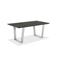 GARTENTISCH 200/95/76 cm Kunststoff Graphitfarben, Edelstahlfarben rechteckig  - Edelstahlfarben/Graphitfarben, Design, Kunststoff/Metall (200/95/76cm)