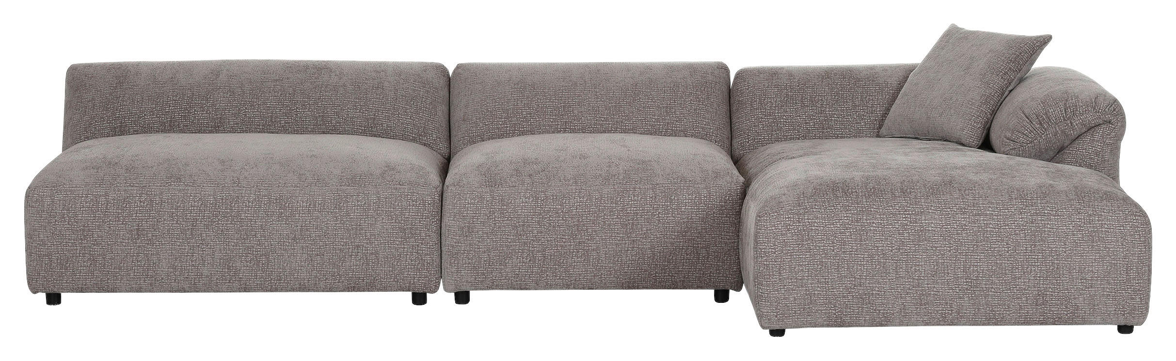 ECKSOFA Braun Flachgewebe  - Schwarz/Braun, MODERN, Kunststoff/Textil (337/178cm) - Carryhome