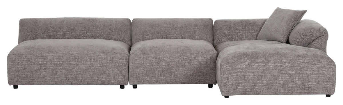 ECKSOFA Braun Flachgewebe  - Schwarz/Braun, MODERN, Kunststoff/Textil (337/178cm) - Carryhome
