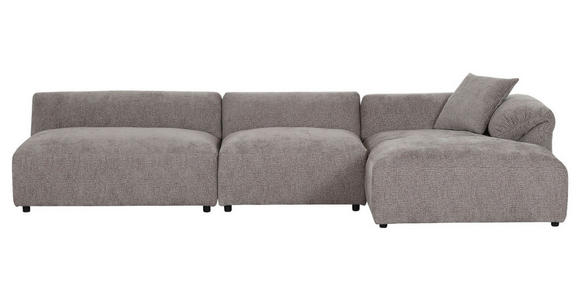 ECKSOFA Braun Flachgewebe - Schwarz/Braun, MODERN, Kunststoff/Textil (337/178cm) - Carryhome