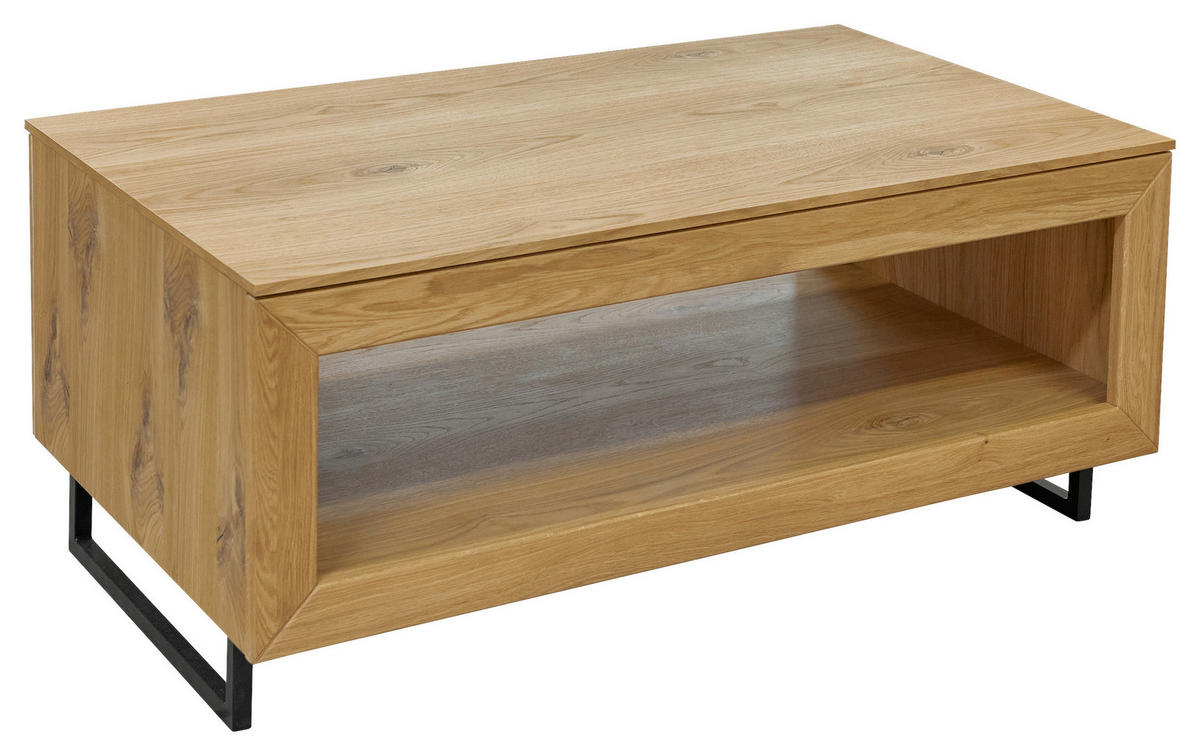 COUCHTISCH Holz, Metall, Holzwerkstoff 110/65/47 cm  - Eichefarben/Schwarz, Natur, Holz/Holzwerkstoff (110/65/47cm) - Carryhome