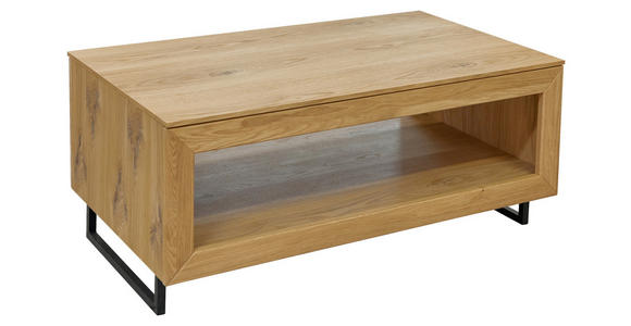 COUCHTISCH in Holz, Holzwerkstoff 110/65/47 cm  - Eichefarben/Schwarz, Natur, Holz/Holzwerkstoff (110/65/47cm) - Carryhome