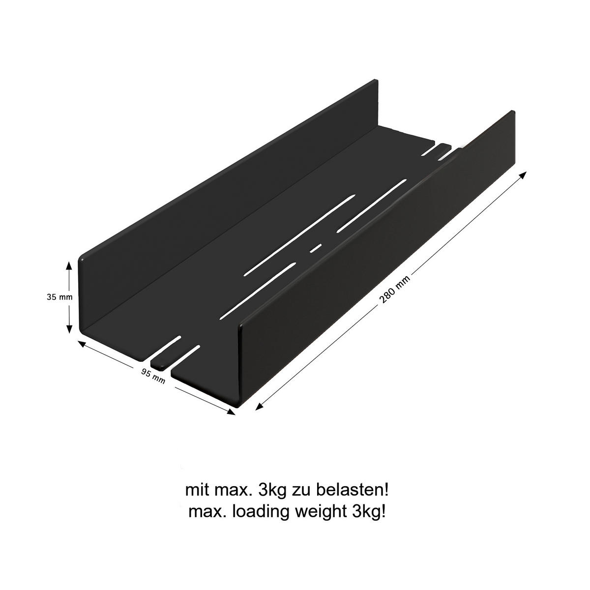 DUSCHABLAGE Metall  - Schwarz, Basics, Metall (28/3,5/9,5cm) - Novel