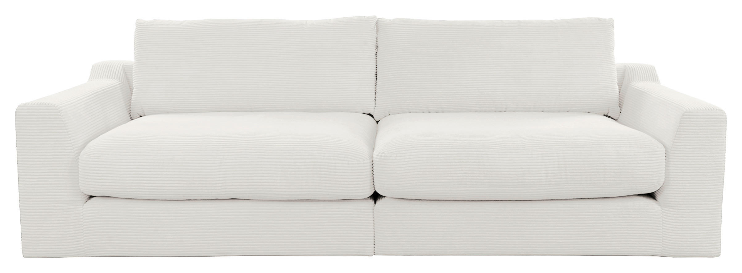 BIGSOFA in Cord Weiss  - Weiss/Schwarz, Design, Kunststoff/Textil (276/90/109cm) - Sit & More