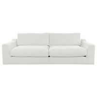 BIGSOFA in Cord Weiß  - Schwarz/Weiß, Design, Kunststoff/Textil (276/90/109cm) - home24
