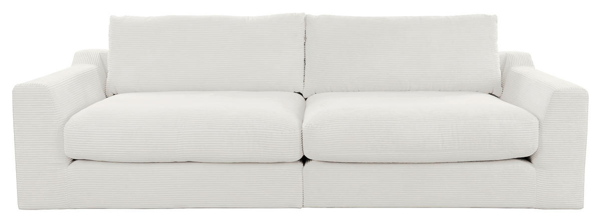 BIGSOFA in Cord Weiß  - Schwarz/Weiß, Design, Kunststoff/Textil (276/90/109cm) - home24