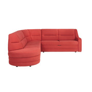 WOHNLANDSCHAFT in Textil Rot - Rot/Schwarz, KONVENTIONELL, Kunststoff/Textil (285/251cm) - Sedda