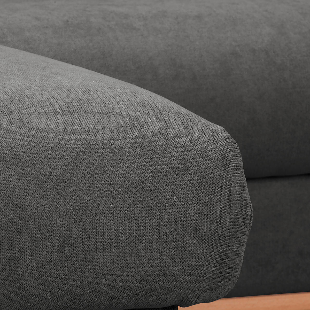 ECKSOFA in Mikrofaser Beige  - Wengefarben/Beige, Design, Holz/Textil (150/230cm) - Livetastic