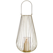 LATERNE - Goldfarben, Trend, Glas/Metall (27/48cm) - Ambia Home