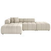 ECKSOFA Creme Webstoff Zierkissen  - Creme/Schwarz, LIFESTYLE, Kunststoff/Textil (178/289cm) - Milino