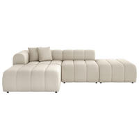 ECKSOFA Creme Webstoff Zierkissen  - Creme/Schwarz, LIFESTYLE, Kunststoff/Textil (178/289cm) - Milino