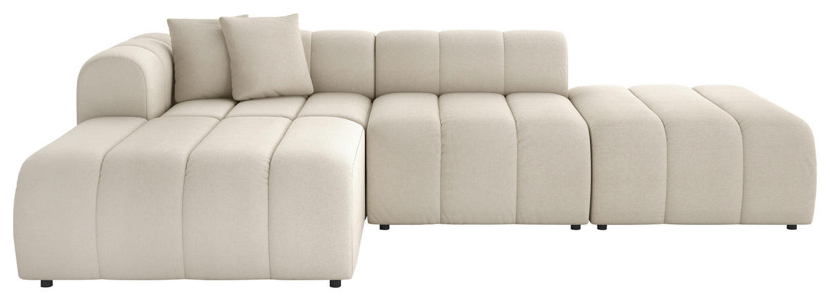 ECKSOFA Creme Webstoff Zierkissen  - Creme/Schwarz, LIFESTYLE, Kunststoff/Textil (178/289cm) - Milino