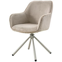 ARMLEHNSTUHL  in Eisen Cord  - Beige/Hellgrau, MODERN, Holz/Textil (61/91/59cm) - Livetastic