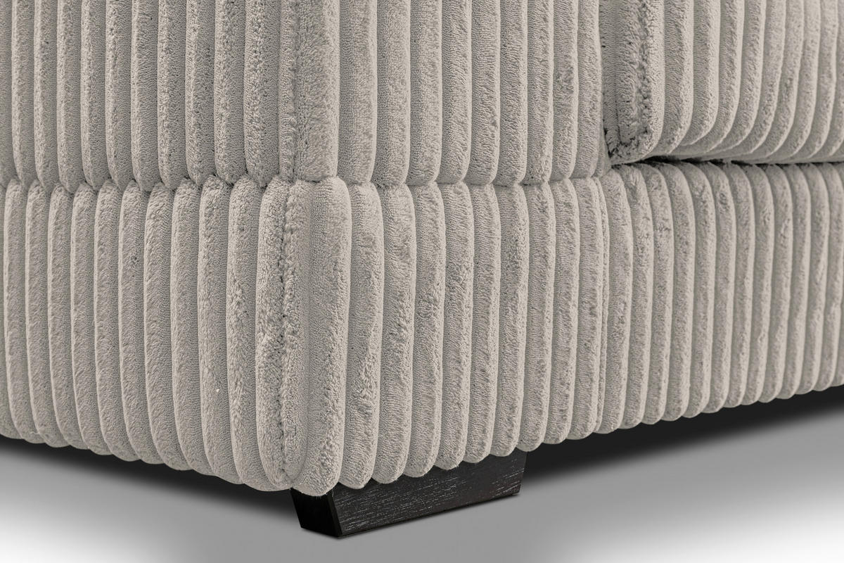 ECKSOFA in Cord Hellgrau  195/285 cm  - Hellgrau/Schwarz, Design, Kunststoff/Textil (195/285cm) - MID.YOU