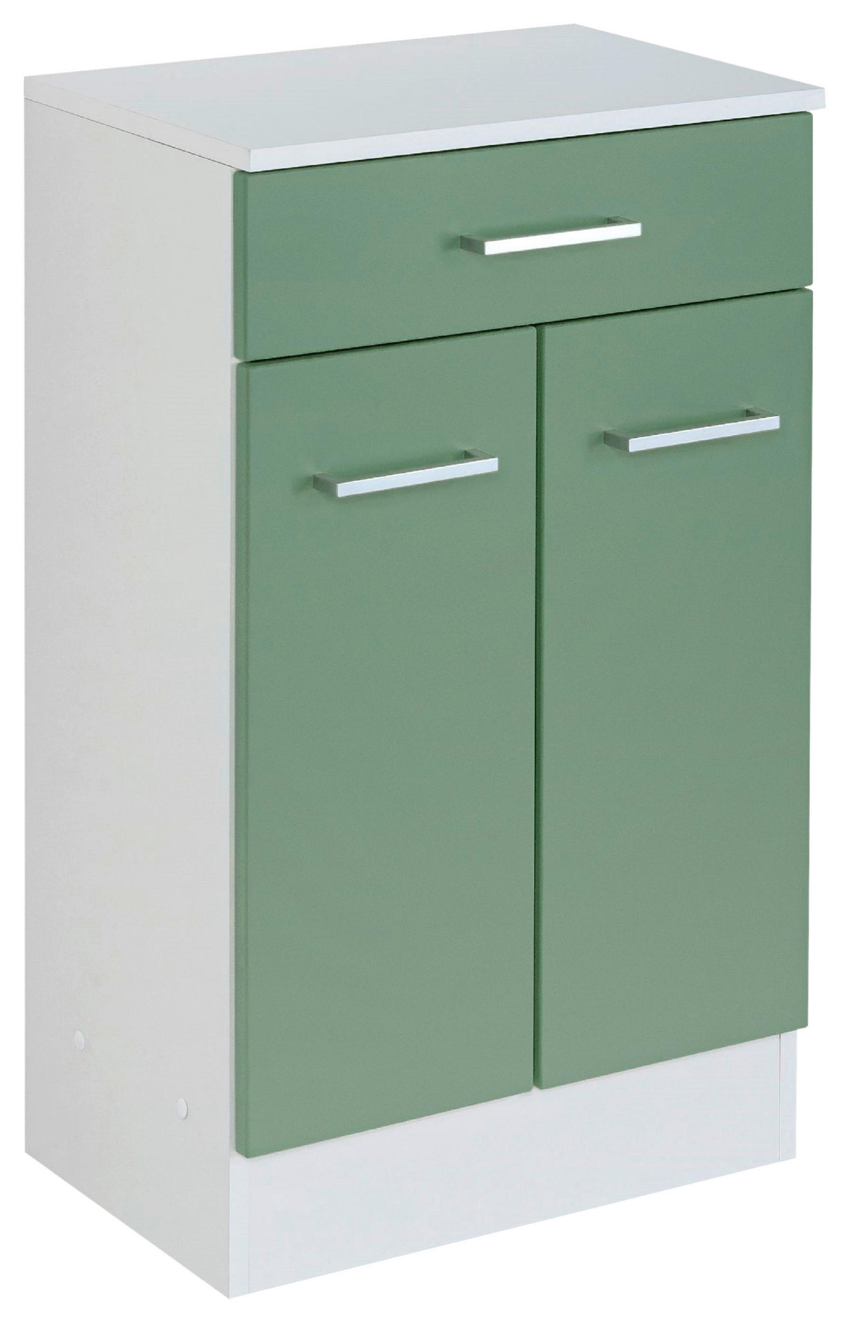 UNTERSCHRANK 50/84/35 cm   - Silberfarben/Weiß, MODERN, Holzwerkstoff/Metall (50/84/35cm) - Held