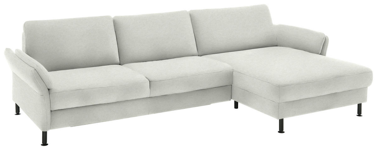 ECKSOFA Chenille, Flachgewebe Naturfarben  - Schwarz/Naturfarben, Design, Textil/Metall (316/175cm) - Dieter Knoll