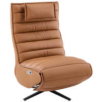 RELAXSESSEL Metall, Textil, Leder Schwarz, Cognac  - Cognac/Schwarz, Design, Leder/Textil (68/108/84cm) - Stylife