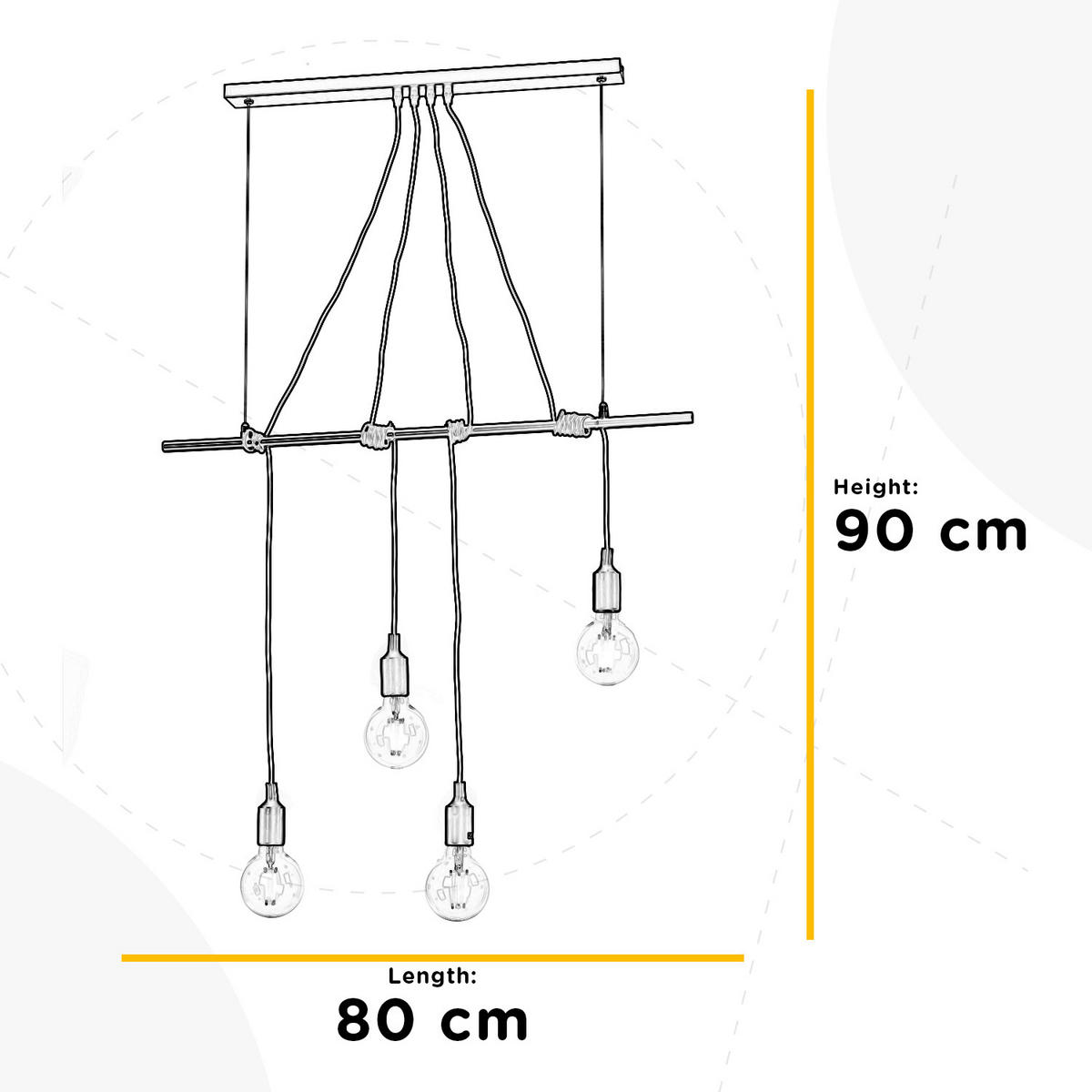 HÄNGELEUCHTE WIRE 80/10/90 cm   - Weiß, Basics, Metall (80/10/90cm)