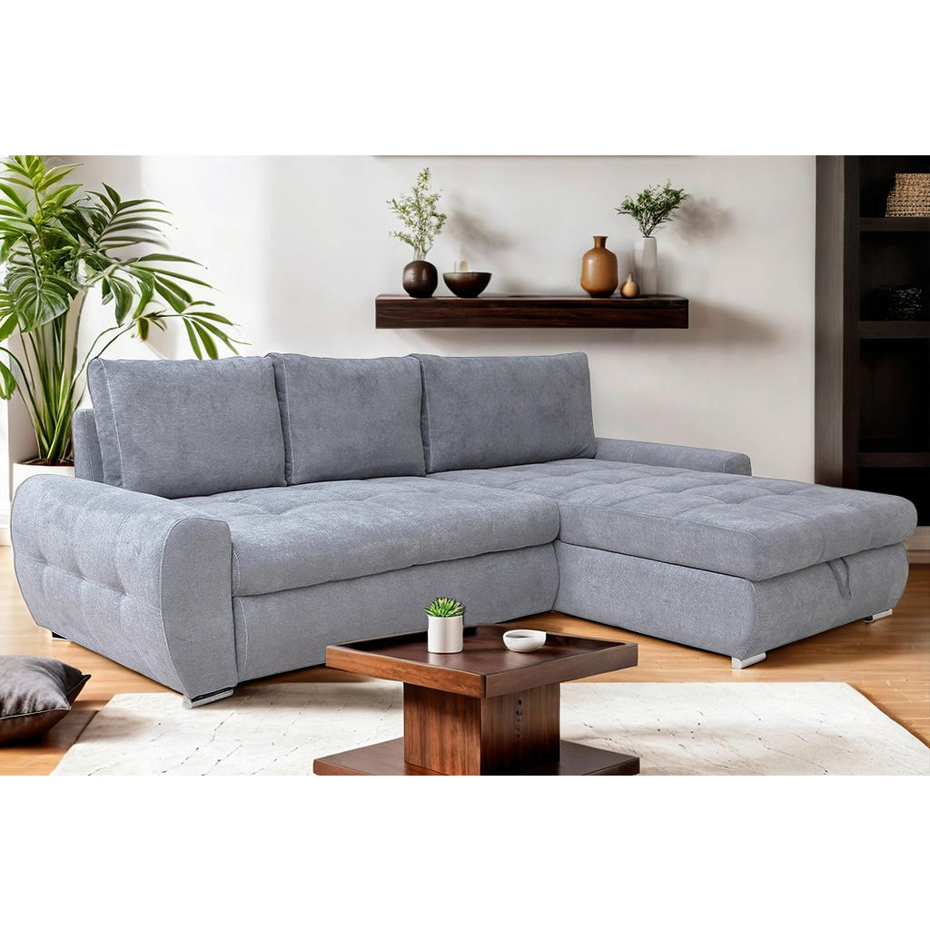 Thumbnail - Livetastic Eckschlafsofa, Hellgrau, Textil, 3-Sitzer, Füllung: Schaumstoff, 277x175 cm, Armlehnen seitenverkehrt montier...