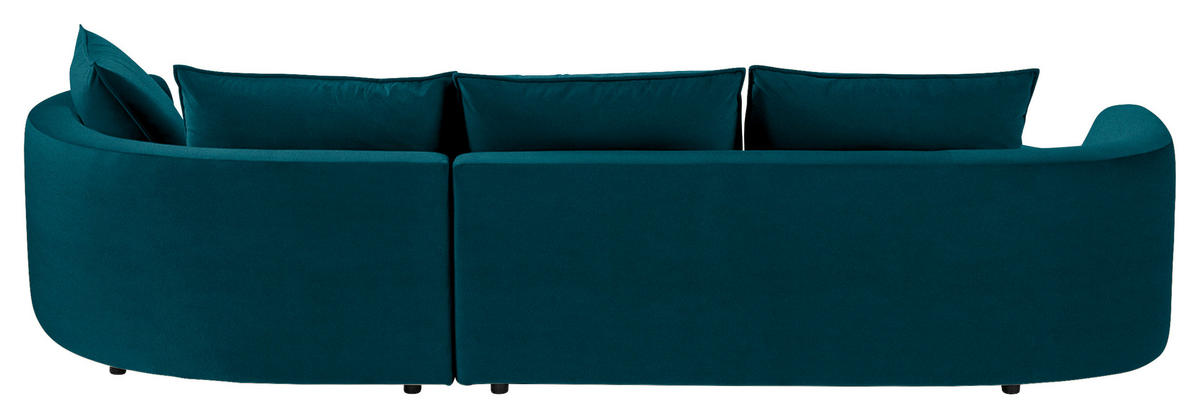 BIGSOFA Samt Petrol  - Petrol/Schwarz, Design, Kunststoff/Textil (322/66/154cm) - home24
