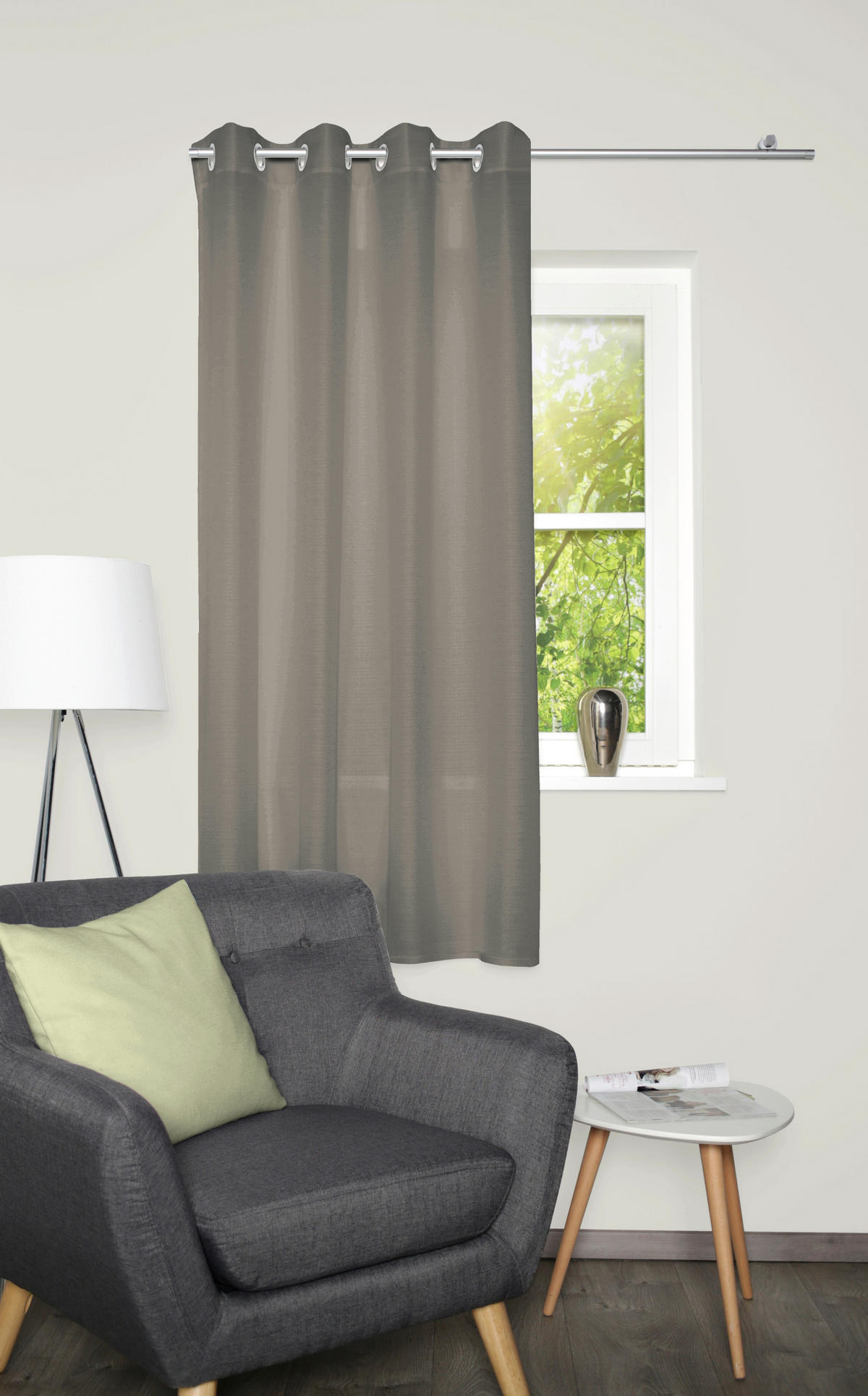 ÖSENSCHAL blickdicht 135/175 cm   - Taupe, Basics, Textil (135/175cm)