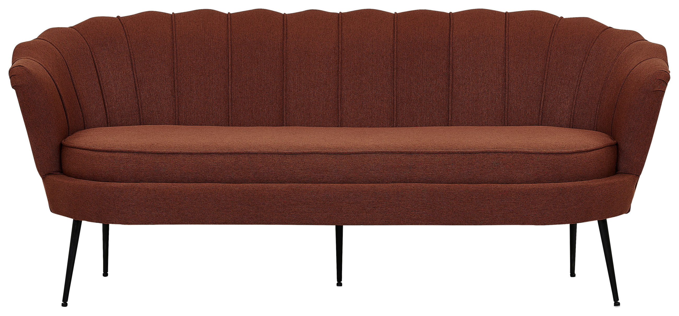 2-SITS SOFFA i metall, textil svart, rostfärgad  - svart/rostfärgad, Design, metall/textil (180/78.5/78cm) - Livetastic