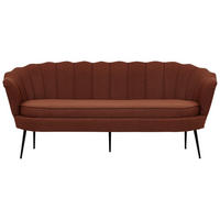 2-SITZER-SOFA in Textilgeflecht Schwarz, Rostfarben  - Rostfarben/Schwarz, Design, Textil/Metall (180/78.5/78cm) - Livetastic